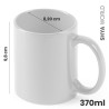 Tazas blancas de cerámica 370ml presentada en caja individual. Aptas para microondas y lavavajillas.