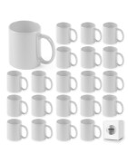 Tazas blancas de cerámica 370ml presentada en caja individual. Aptas para microondas y lavavajillas.