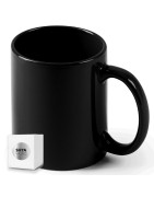 Tazas blancas de cerámica 370ml presentada en caja individual. Aptas para microondas y lavavajillas.