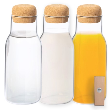 Botella De Cristal con tapón de corcho BOROSILICATO PREMIUM