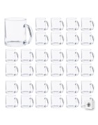 Tazas de Cristal transparente de 350ml de vidrio presentada en caja individual. Aptas para microondas y lavavajillas.