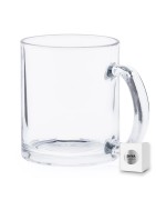 Tazas de Cristal transparente de 350ml de vidrio presentada en caja individual. Aptas para microondas y lavavajillas.