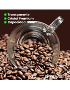 Tazas de Cristal transparente de 350ml de vidrio presentada en caja individual. Aptas para microondas y lavavajillas.