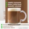Tazas de Cristal transparente de 350ml de vidrio presentada en caja individual. Aptas para microondas y lavavajillas.