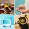 Tazas de Cristal transparente de 350ml de vidrio presentada en caja individual. Aptas para microondas y lavavajillas.