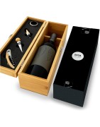 Caja para Botella de Vino de Madera. Estuche para regalar. Kit Set Accesorios de vinos Incluidos.