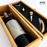 Caja para Botella de Vino de Madera. Estuche para regalar. Kit Set Accesorios de vinos Incluidos.
