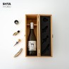 Caja para Botella de Vino de Madera. Estuche para regalar. Kit Set Accesorios de vinos Incluidos.