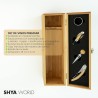 Caja para Botella de Vino de Madera. Estuche para regalar. Kit Set Accesorios de vinos Incluidos.