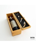 Caja para Botella de Vino de Madera. Estuche para regalar. Kit Set Accesorios de vinos Incluidos.